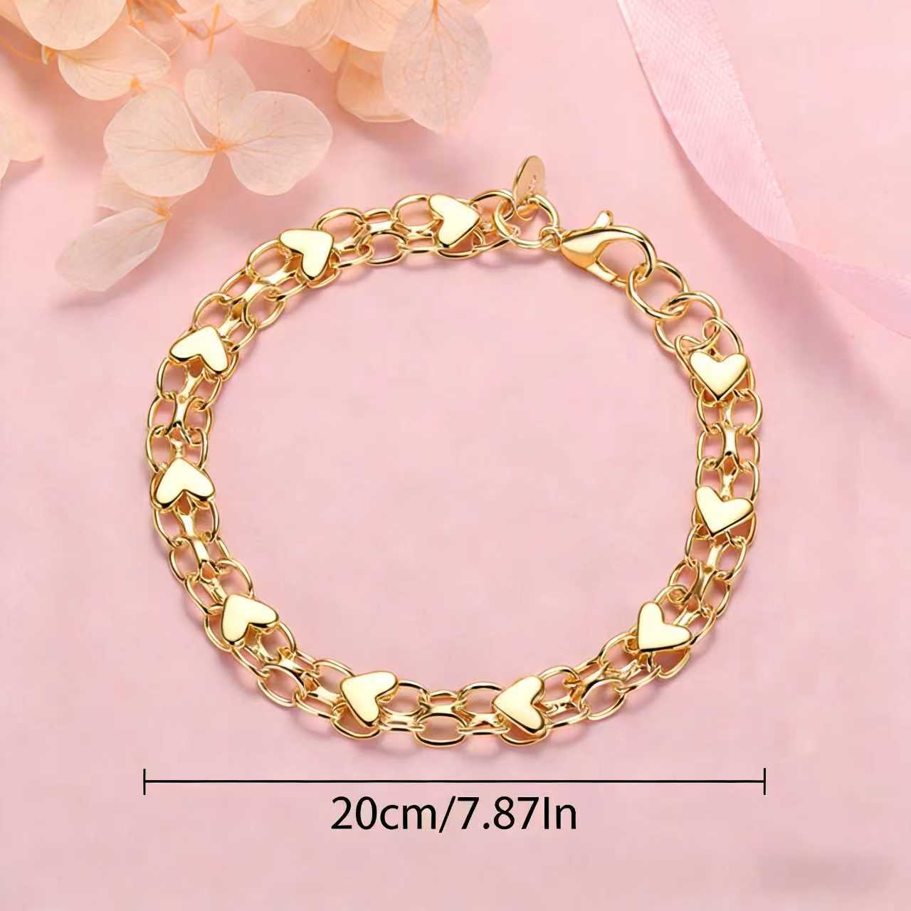 🔥Limited Time 50% OFF✨Double Chain Heart Charm Bracelet