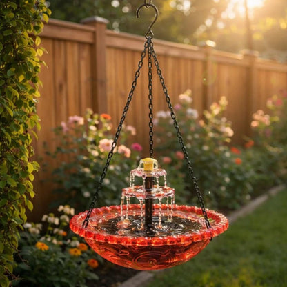 🔥🔥 New Year  49% OFF – Solar Cascade Hanging Bird Bath Fountain | 🚨 Selling Fast!