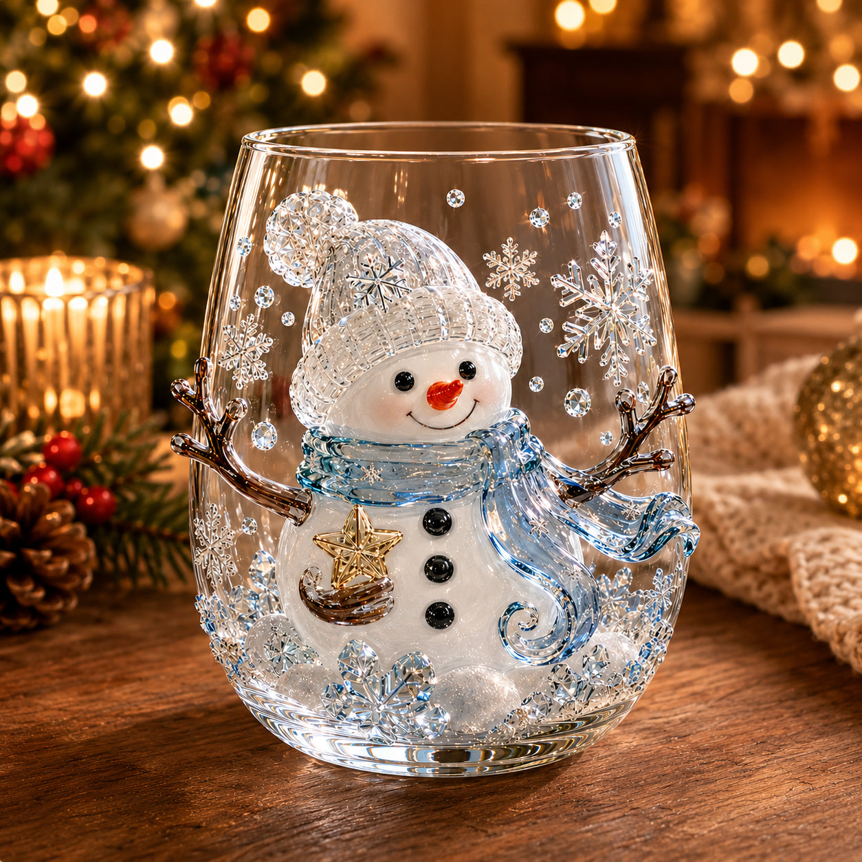 ⛄Magical Christmas 3D Glass Cup Collection🎅 – Santa, Reindeer, Snowman & Christmas Tree