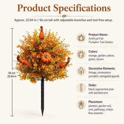 🔥 Last Day 49% OFF – Artificial Fall Pumpkin Tree Stakes