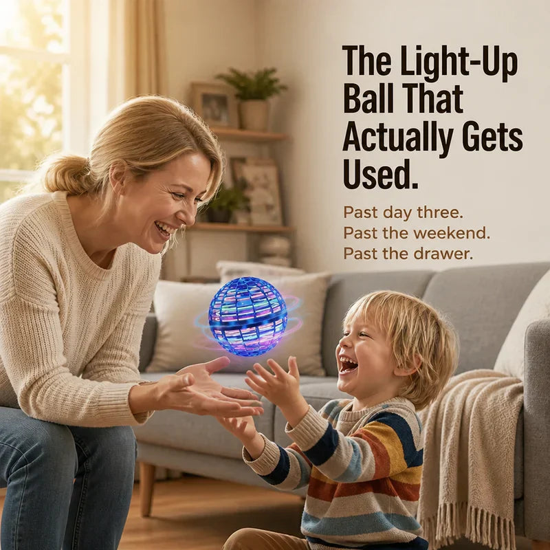 Sphere Flying Spinner Toy with LED Lights for Kids