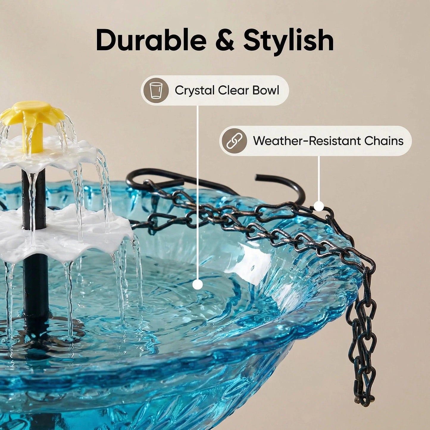 🔥🔥 New Year  49% OFF – Solar Cascade Hanging Bird Bath Fountain | 🚨 Selling Fast!