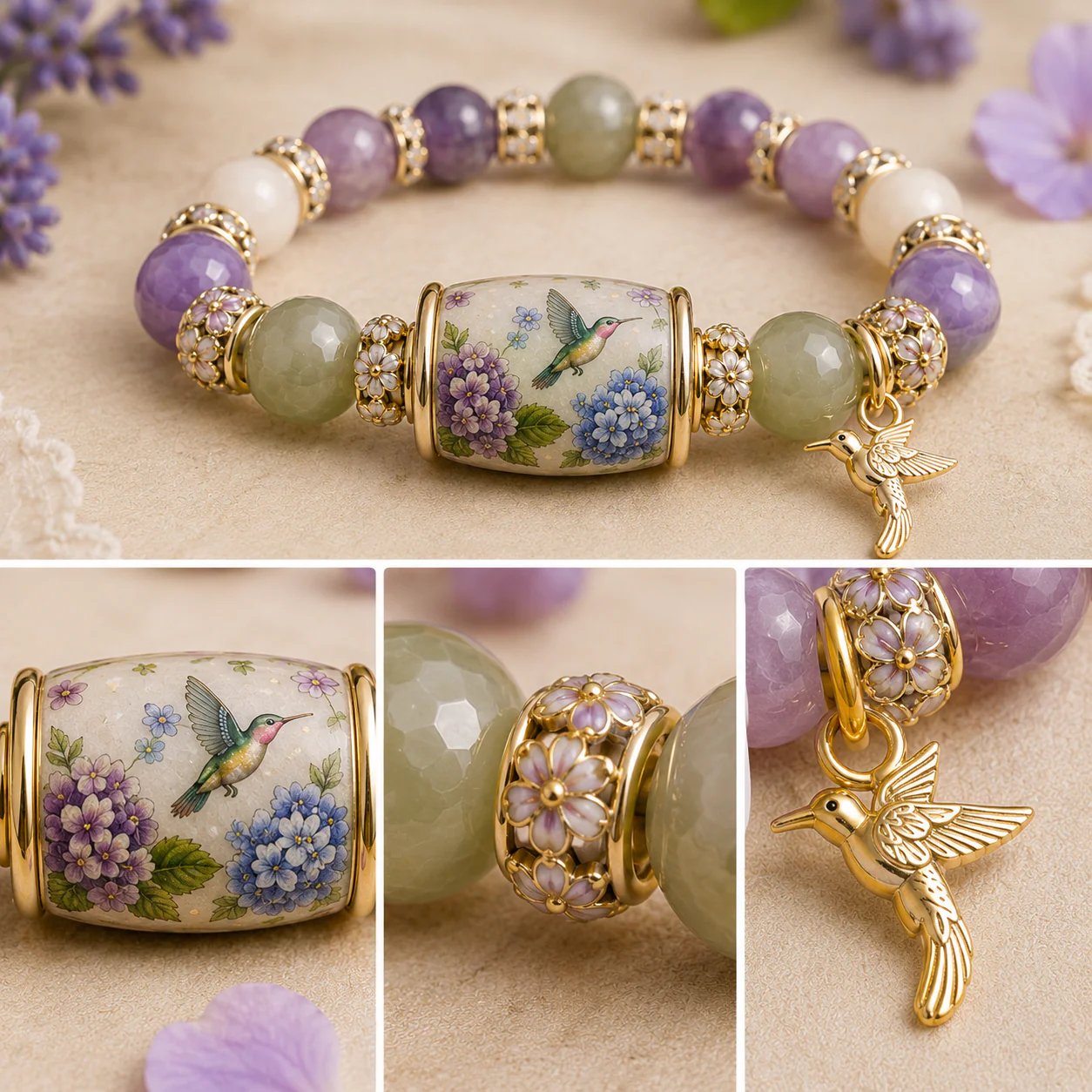 🔥LAST DAY 49% OFF- 💜Hummingbird Garden Faith Bracelet 🌸 | 2026 Limited Edition Bracelet