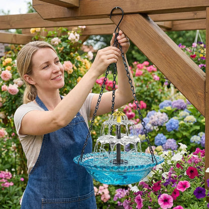 🔥🔥 New Year  49% OFF – Solar Cascade Hanging Bird Bath Fountain | 🚨 Selling Fast!