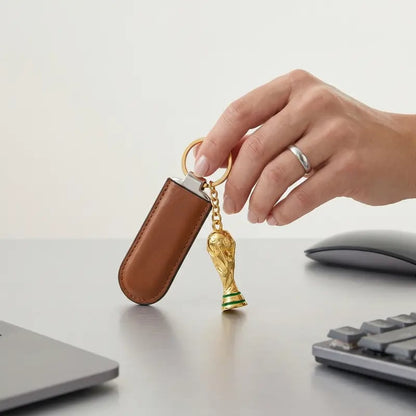 🏆Sports Ball & Gold Trophy Keychain Set