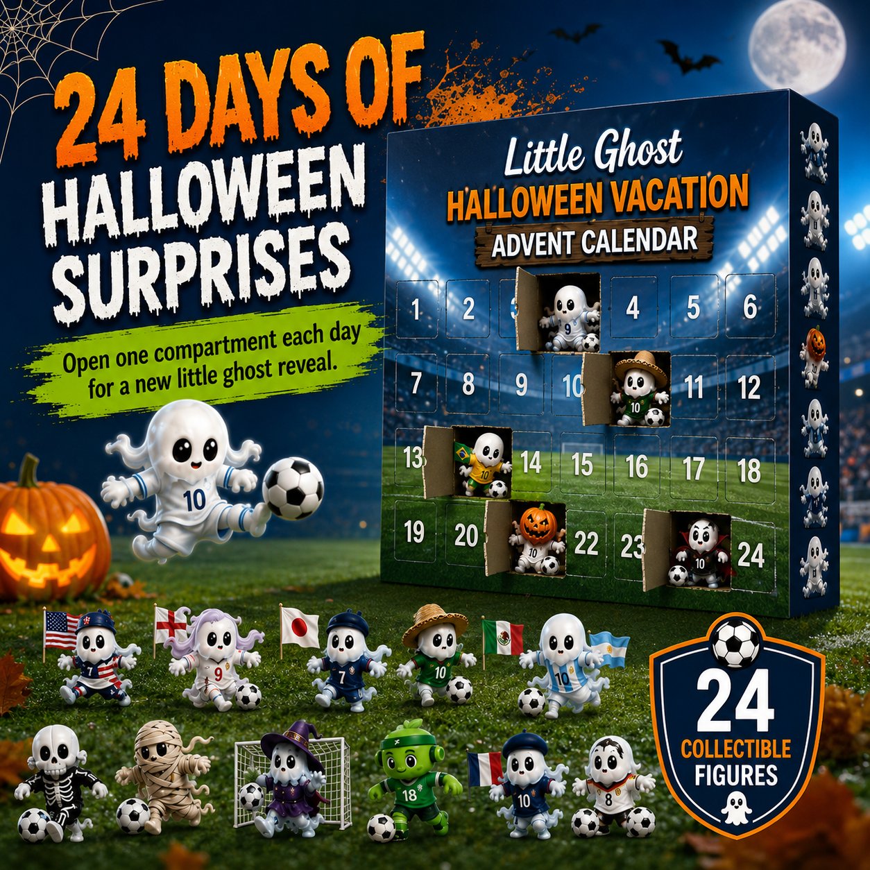 🔥Last Day 49% OFF - 👻⚽Little Ghost Soccer Halloween Advent Calendar 2026(📦Buy 2 Free Shipping)