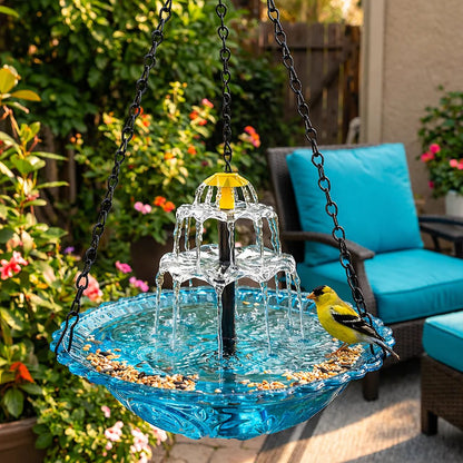 🔥🔥 New Year  49% OFF – Solar Cascade Hanging Bird Bath Fountain | 🚨 Selling Fast!