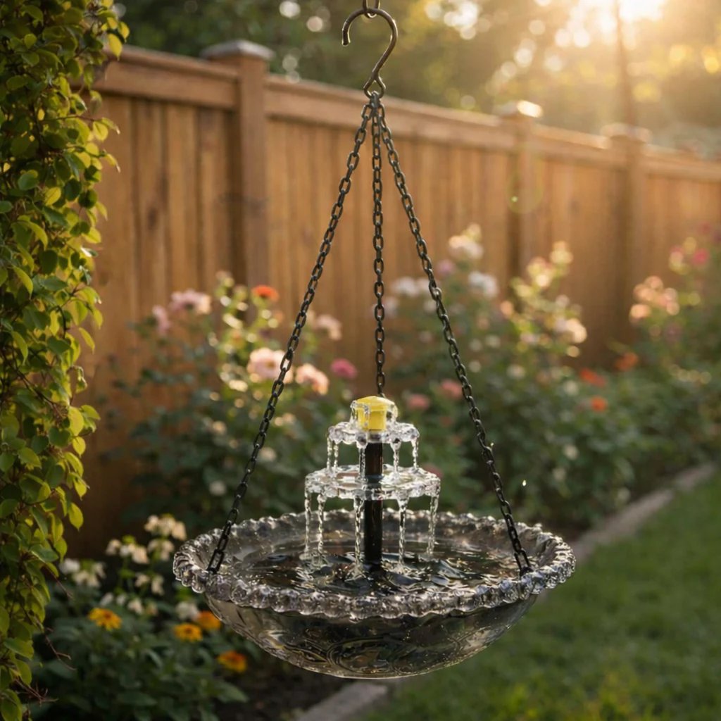 🔥🔥 New Year  49% OFF – Solar Cascade Hanging Bird Bath Fountain | 🚨 Selling Fast!
