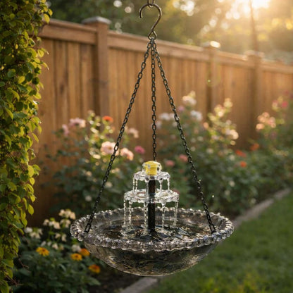 🔥🔥 New Year  49% OFF – Solar Cascade Hanging Bird Bath Fountain | 🚨 Selling Fast!