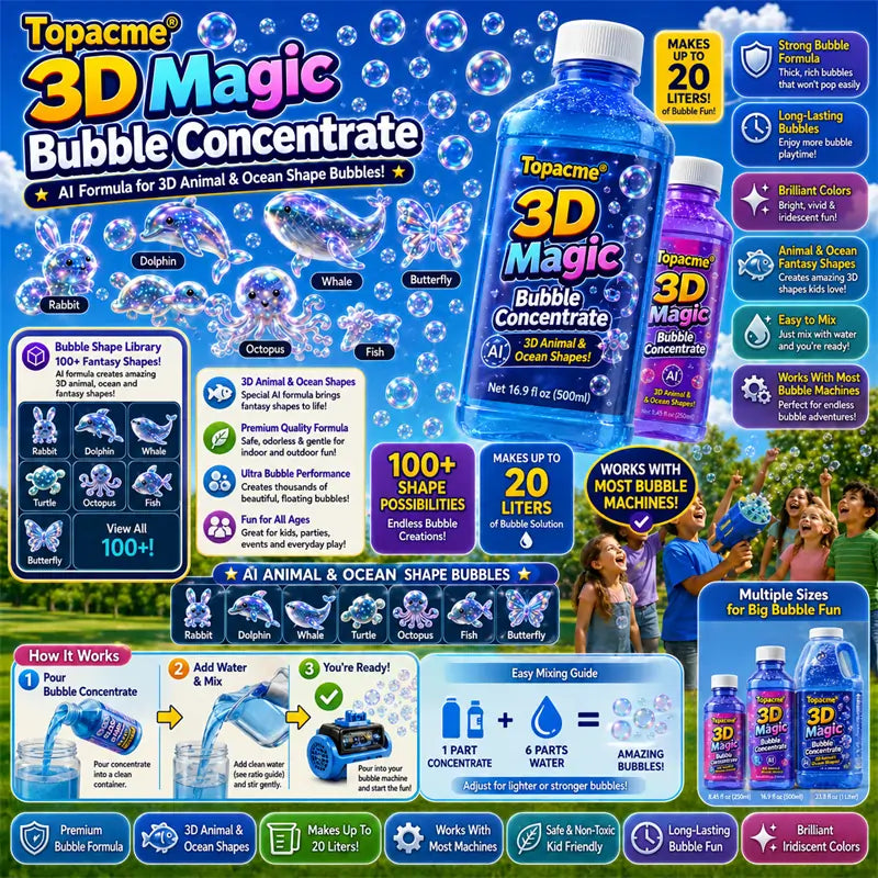 𝐕𝐫𝐞𝐫𝐮𝐝𝐢𝐭𝐞® Super 3D Magic Bubble Concentrate —— Animal & Ocean Fantasy Theme
