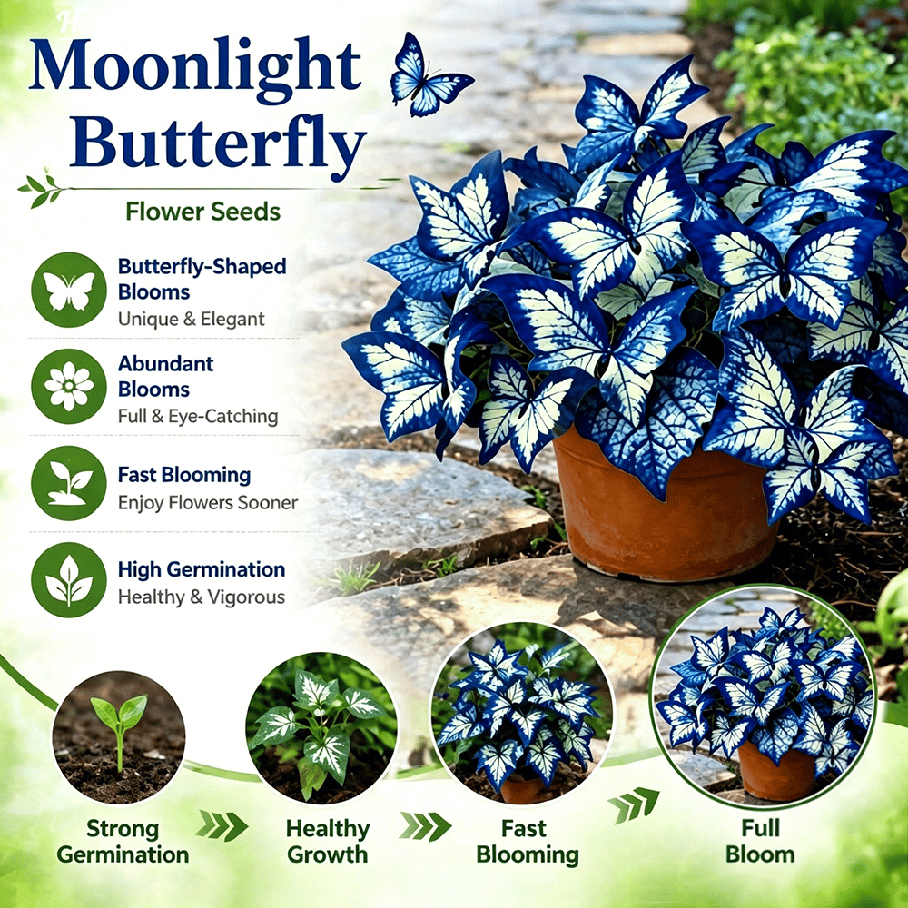 🌸 Moonlight Butterfly Flower Seeds (100 capsules)