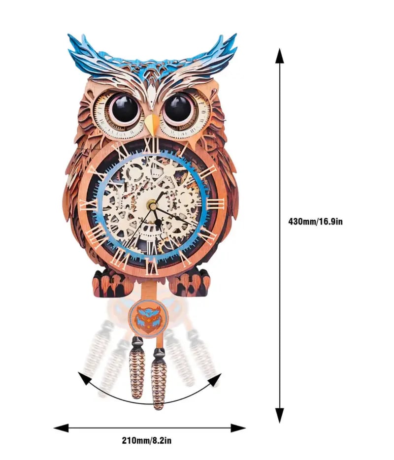 🔥2026 HOT SALE 50% OFF -🦉 DIY 3D Wooden Animal Clock Puzzle Kit🎁Buy 2 Free Shipping