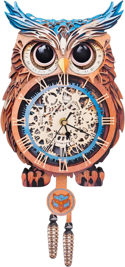 🔥2026 HOT SALE 50% OFF -🦉 DIY 3D Wooden Animal Clock Puzzle Kit🎁Buy 2 Free Shipping