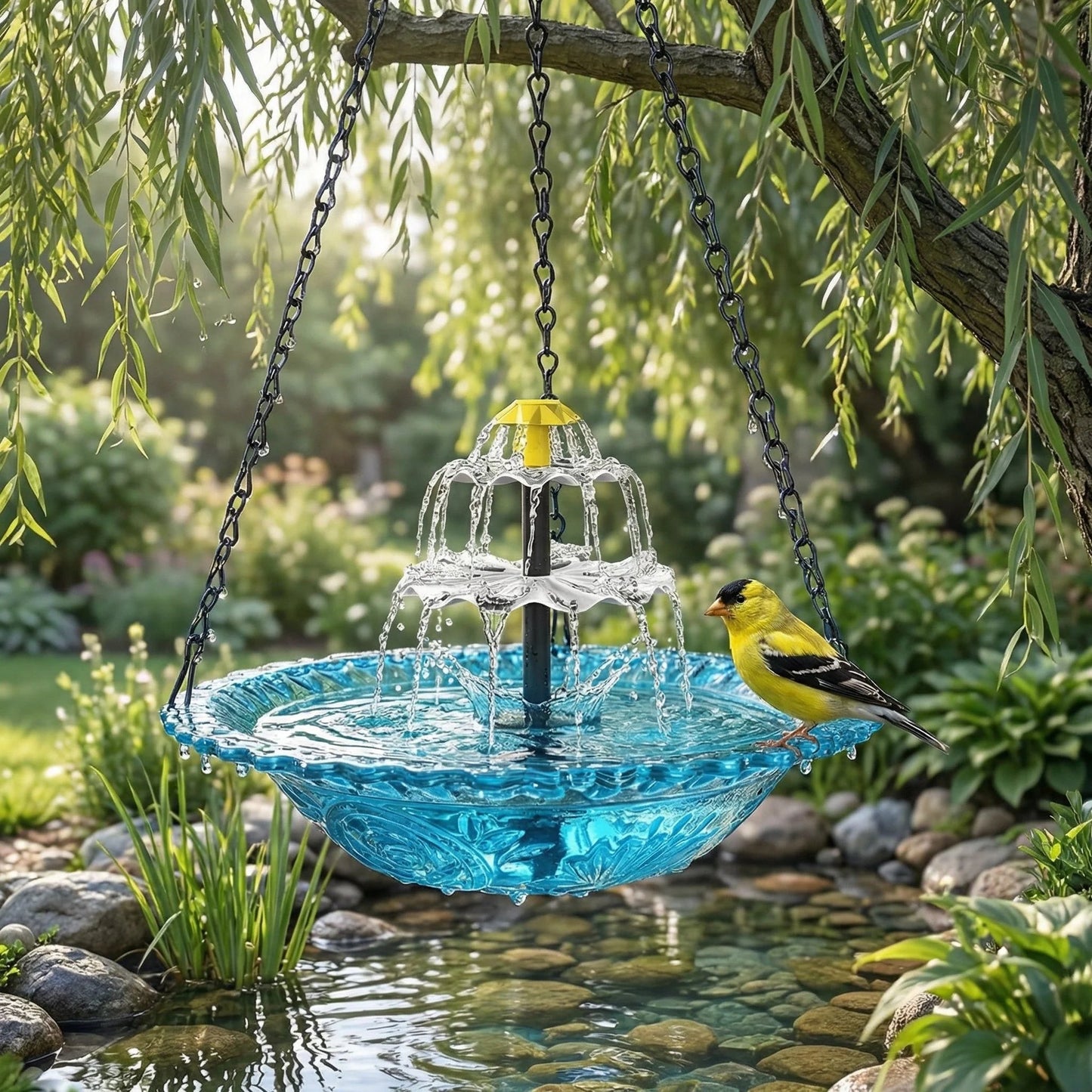 🔥🔥 New Year  49% OFF – Solar Cascade Hanging Bird Bath Fountain | 🚨 Selling Fast!
