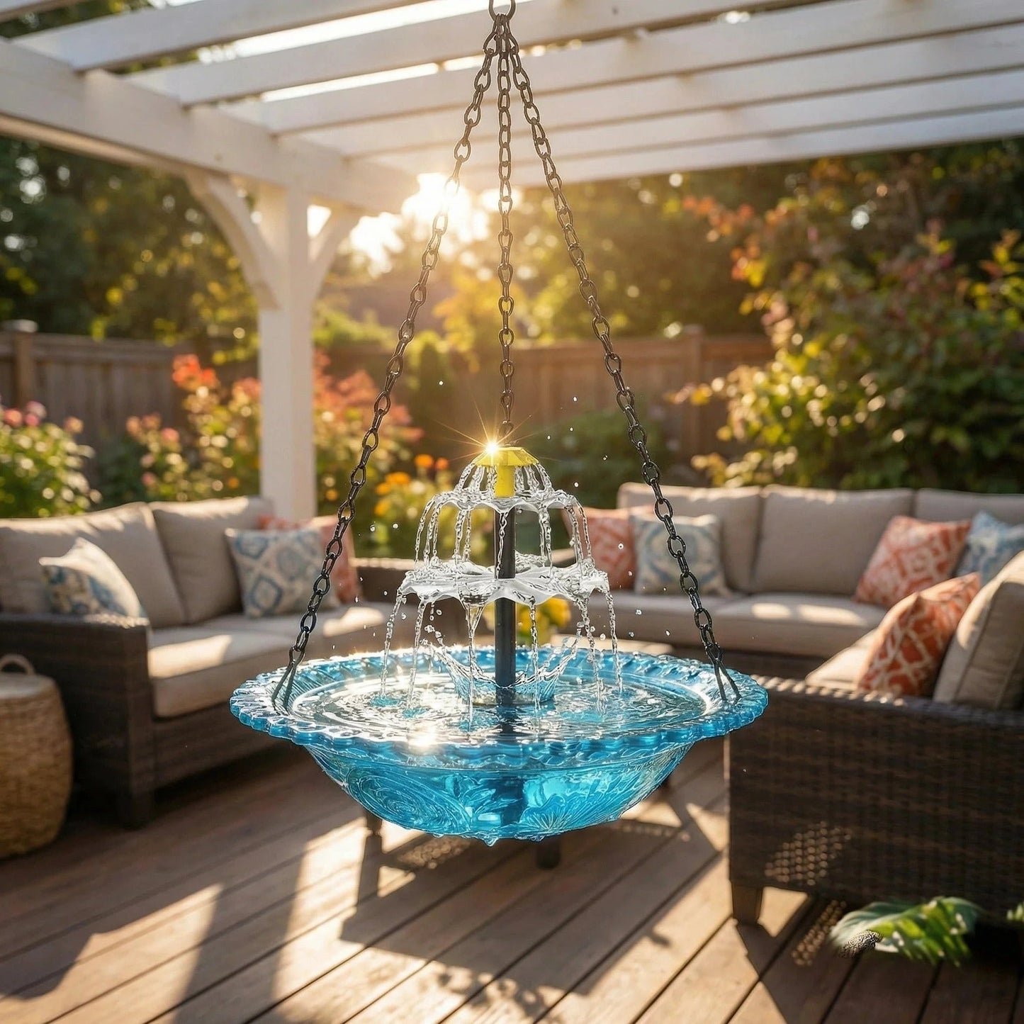 🔥🔥 New Year  49% OFF – Solar Cascade Hanging Bird Bath Fountain | 🚨 Selling Fast!