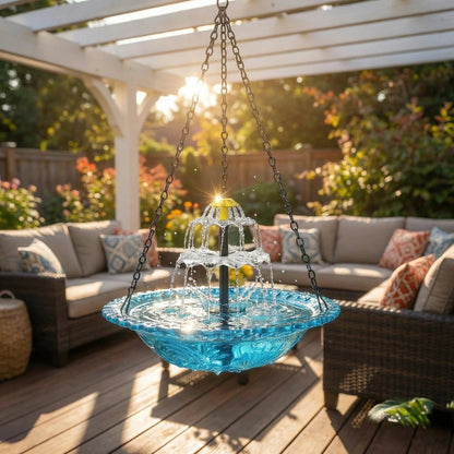 🔥🔥 New Year  49% OFF – Solar Cascade Hanging Bird Bath Fountain | 🚨 Selling Fast!