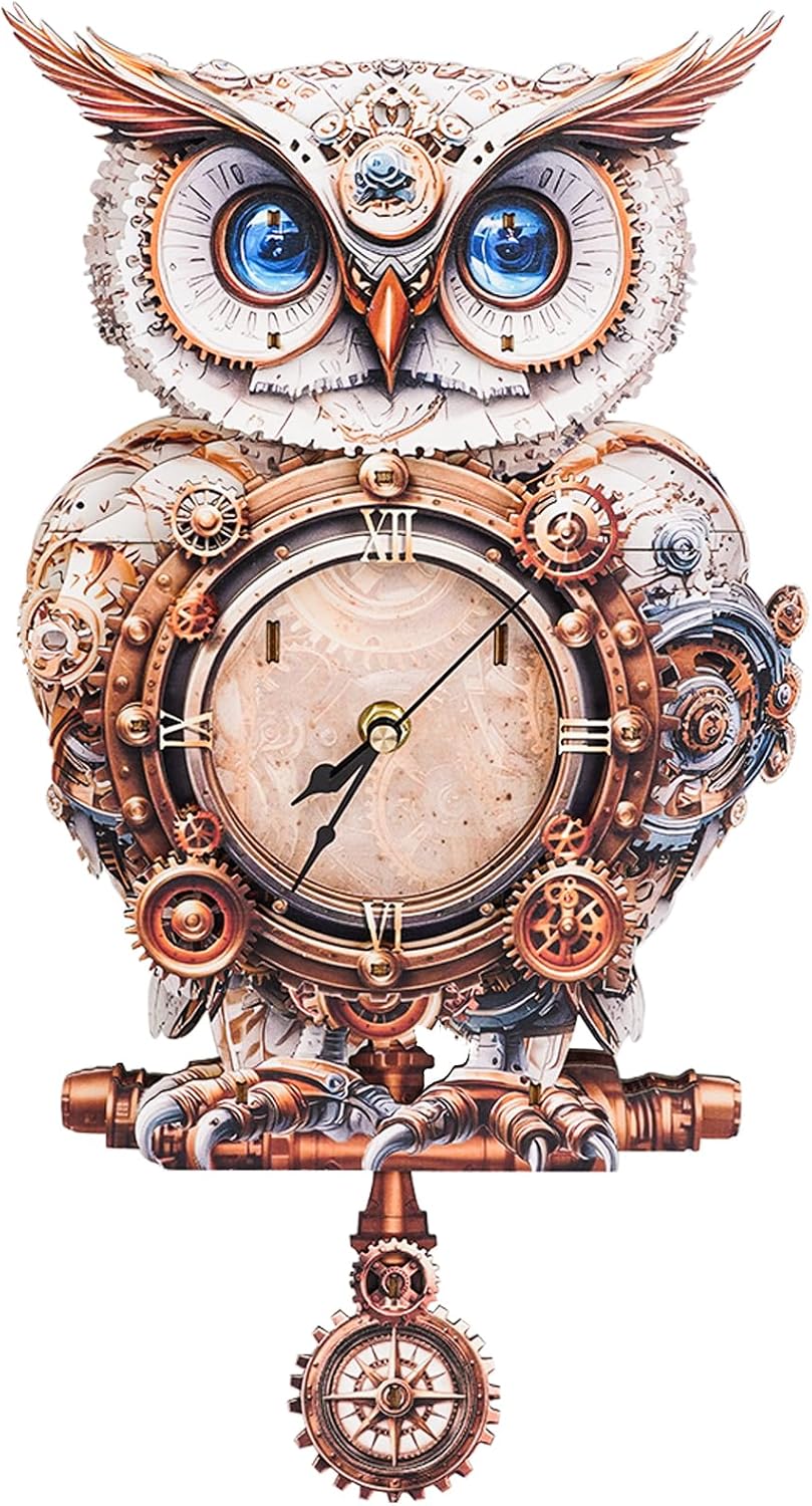 🔥2026 HOT SALE 50% OFF -🦉 DIY 3D Wooden Animal Clock Puzzle Kit🎁Buy 2 Free Shipping