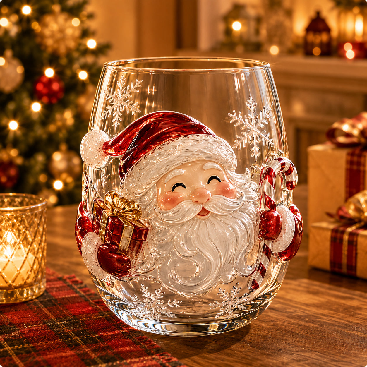 ⛄Magical Christmas 3D Glass Cup Collection🎅 – Santa, Reindeer, Snowman & Christmas Tree