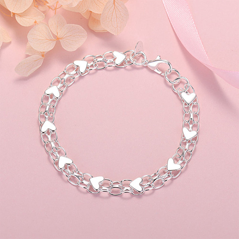🔥Limited Time 50% OFF✨Double Chain Heart Charm Bracelet