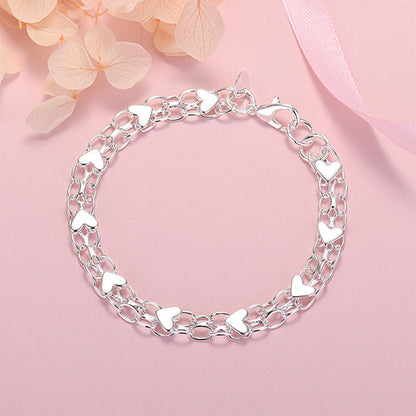 🔥Limited Time 50% OFF✨Double Chain Heart Charm Bracelet